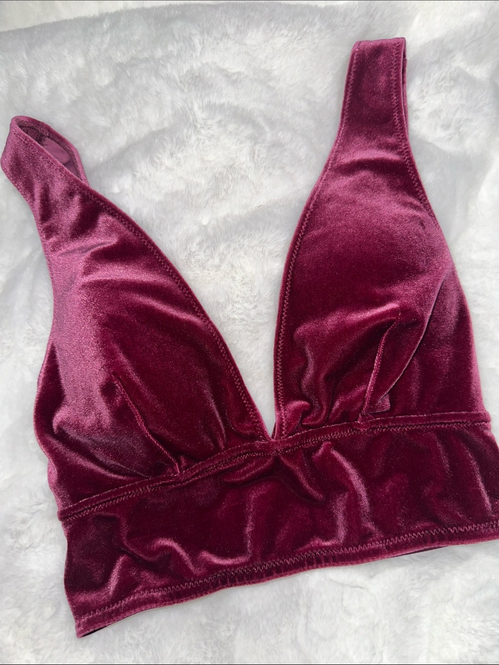 Velvet Deep V Bralette Velvet